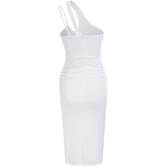 Women's One Shoulder Cutout Ruched Bodycon Dress - Picture 2 of 9